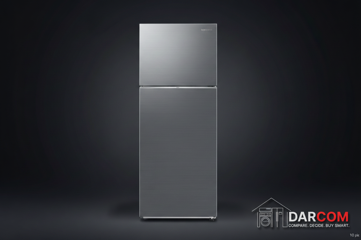 Samsung Refrigerator Dark Background with Darcom Logo