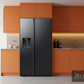 Samsung Side-by-Side Orange Kitchen with Darcom Logo