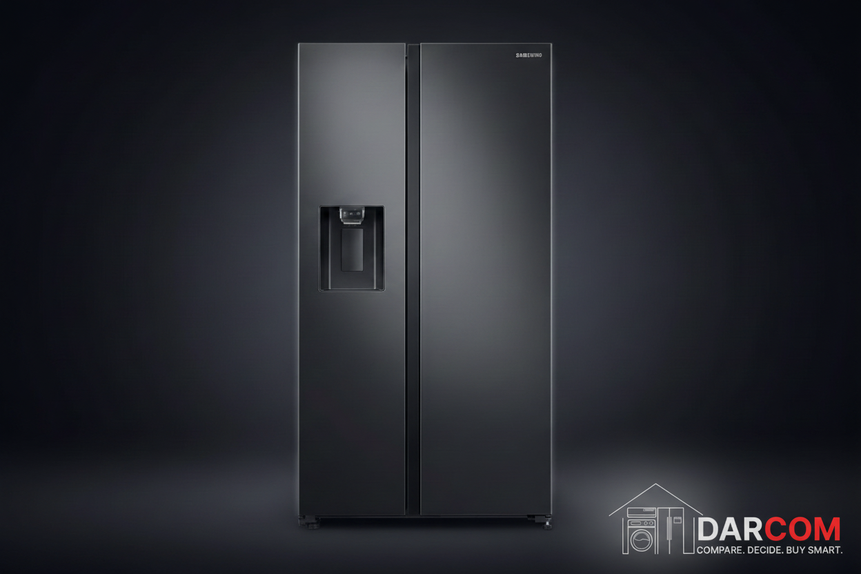 Samsung Side-by-Side Refrigerator with Darcom Logo