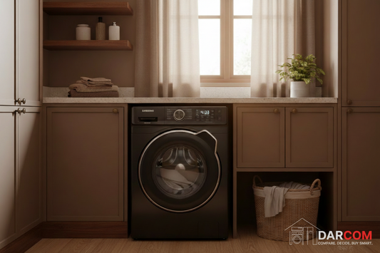 Samsung Washing Machine Lifestyle Brown with DARCOM Logo