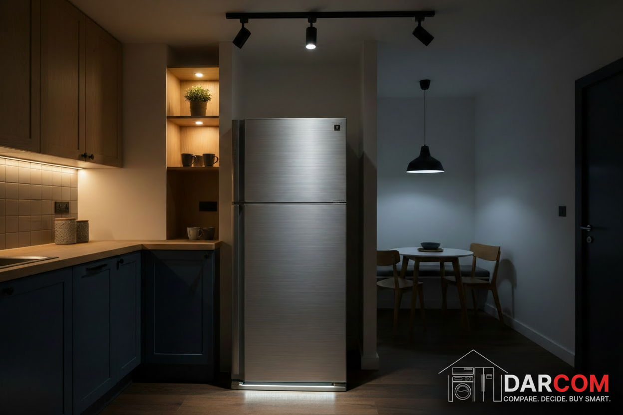 Sharp Refrigerator Lifestyle with Darcom Logo