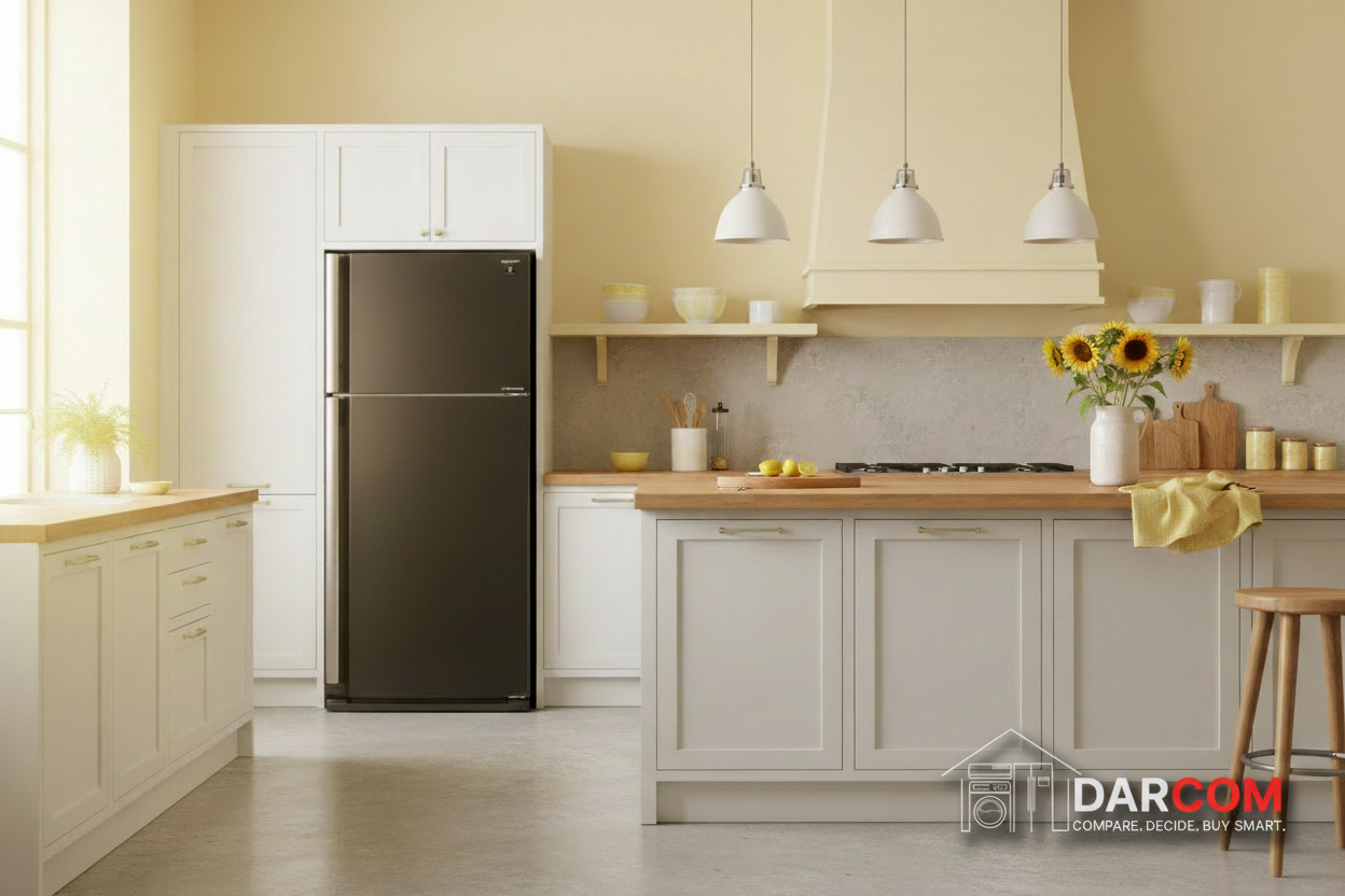 Sharp Refrigerator Light Yellow with Darcom Logo