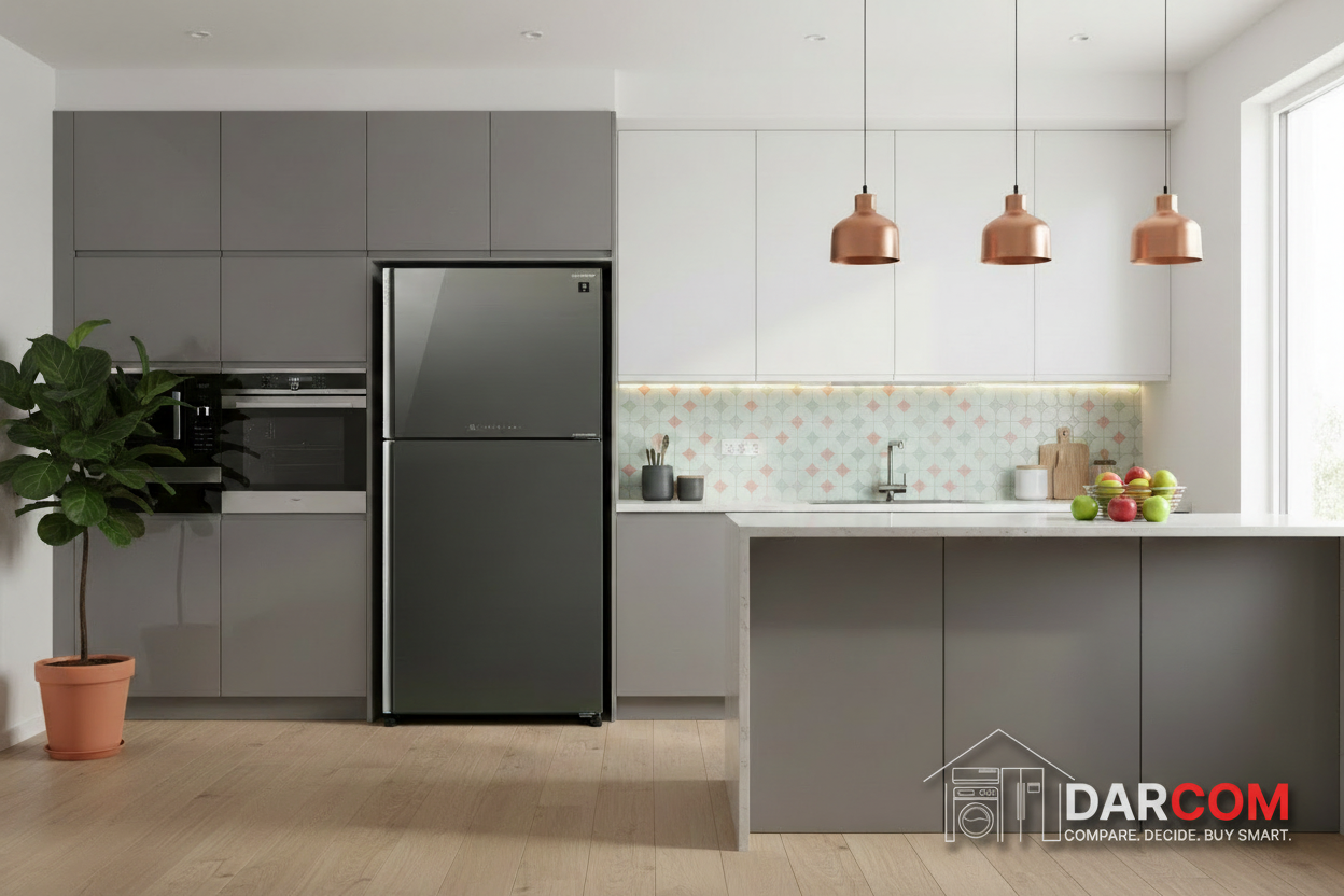 Sharp Refrigerator Modern Pop with Darcom Logo