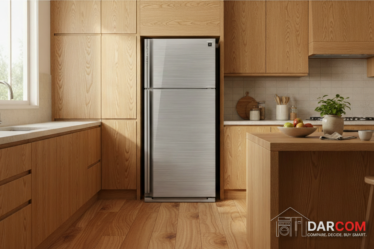 Sharp Refrigerator Natural Wood with Darcom Logo