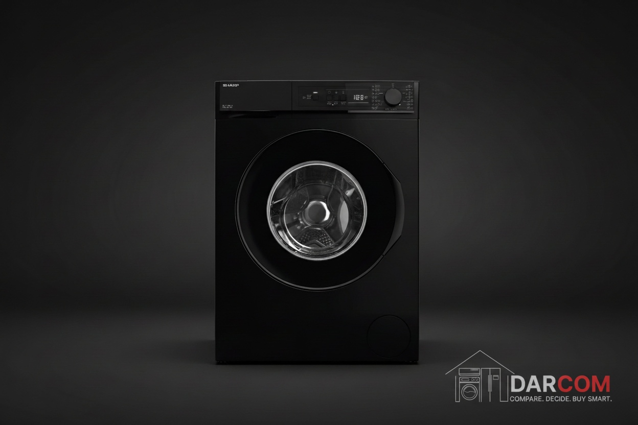 Sharp Washing Machine Dark Background with DARCOM Logo