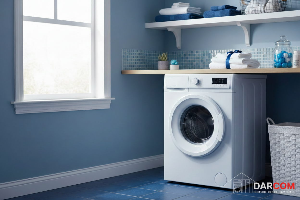 Sharp Washing Machine Lifestyle Blue with DARCOM Logo