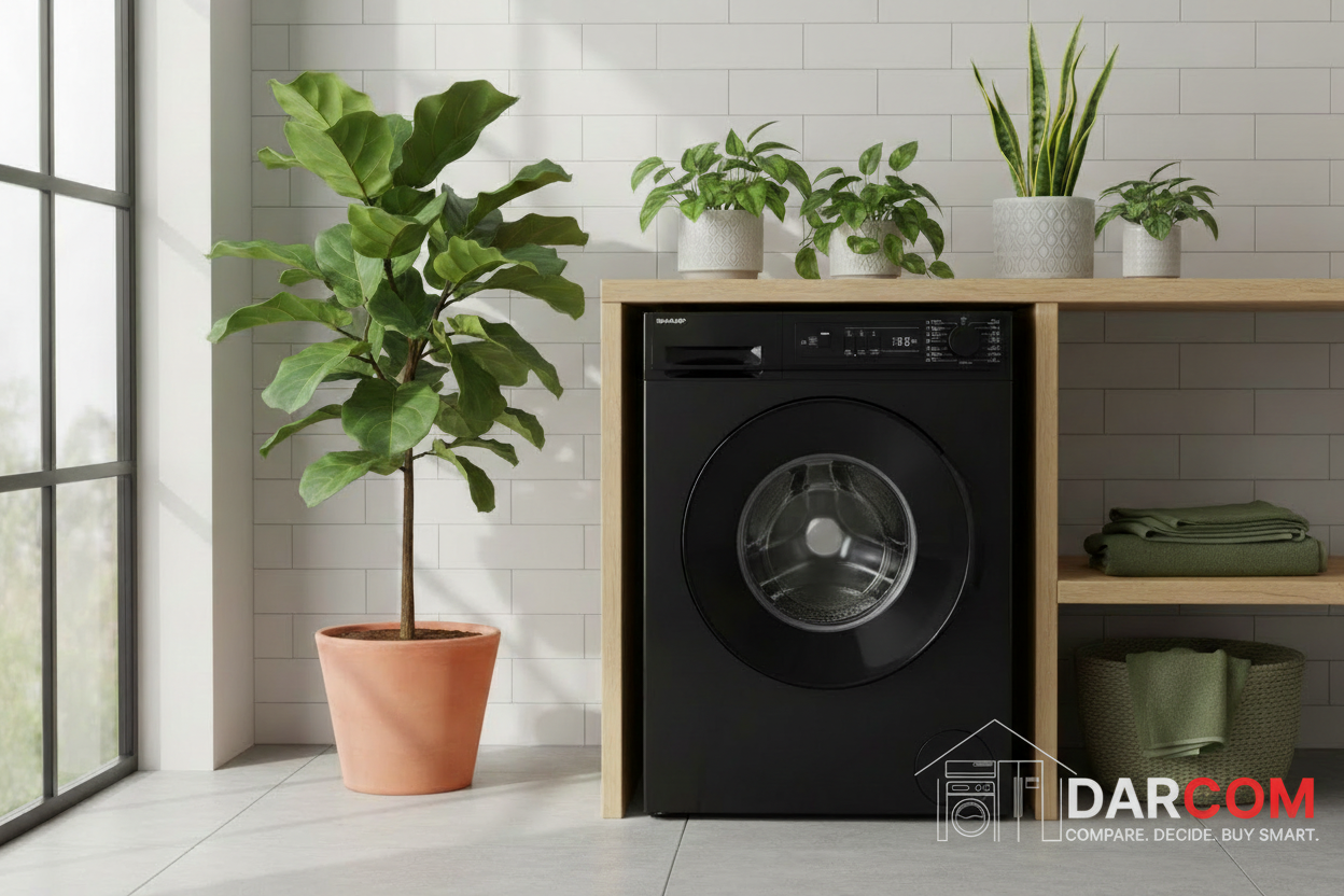 Sharp Washing Machine Lifestyle Green with DARCOM Logo