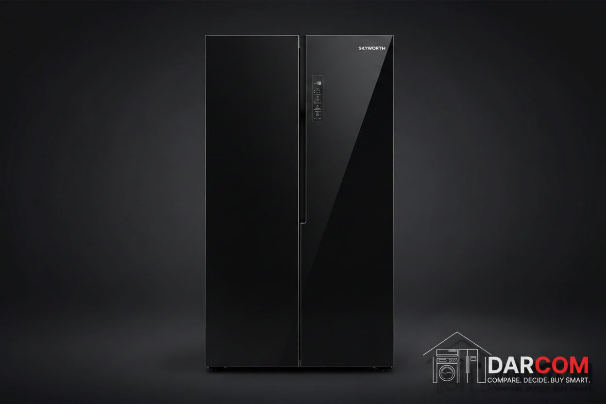 Skyworth Refrigerator Product Shot with Darcom Logo