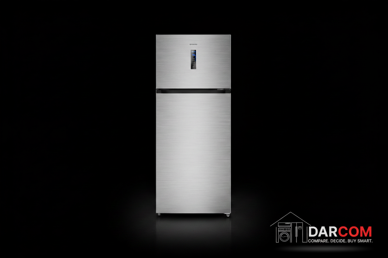 Skyworth Top Mount Refrigerator Product with Darcom Logo