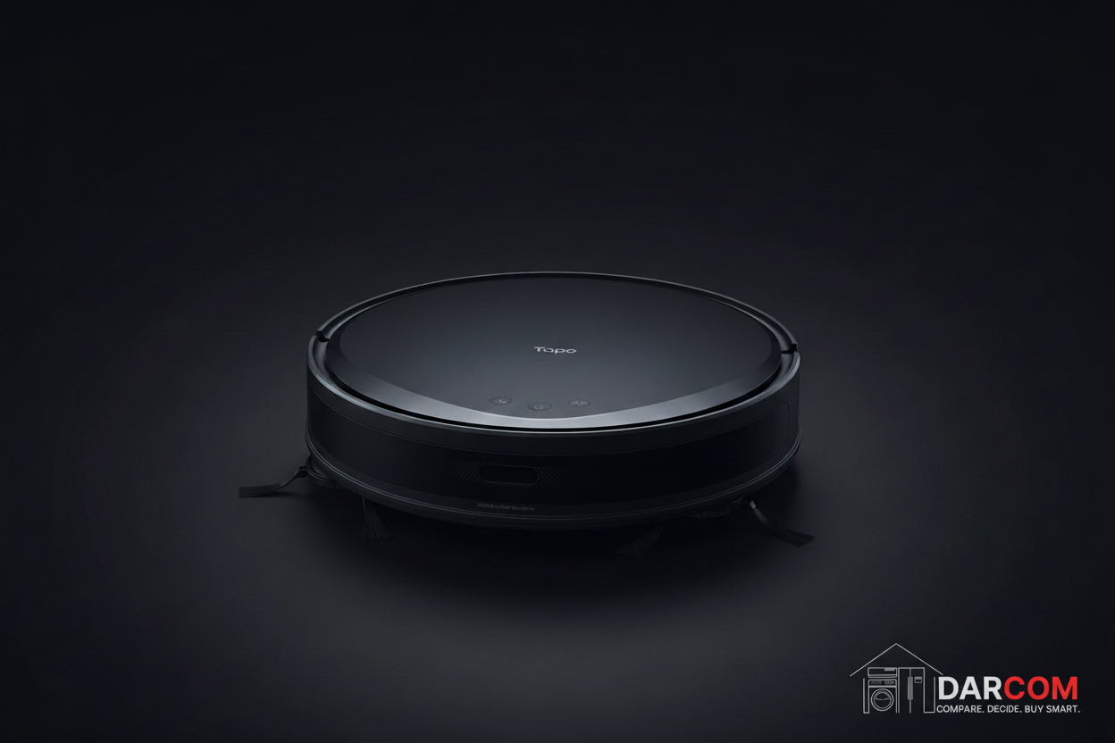 Tapo RV20 Max Dark Background with DARCOM Logo