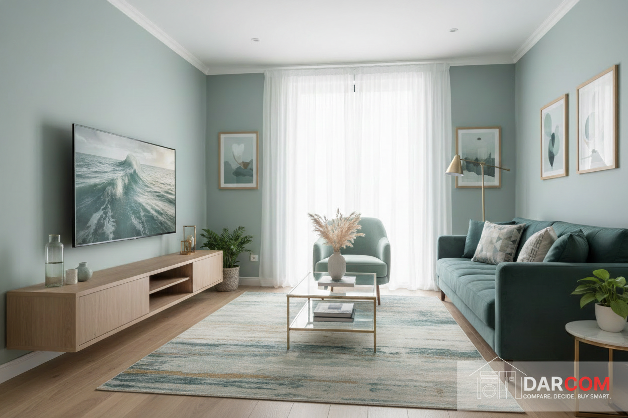 TCL TV Living Room with DARCOM logo