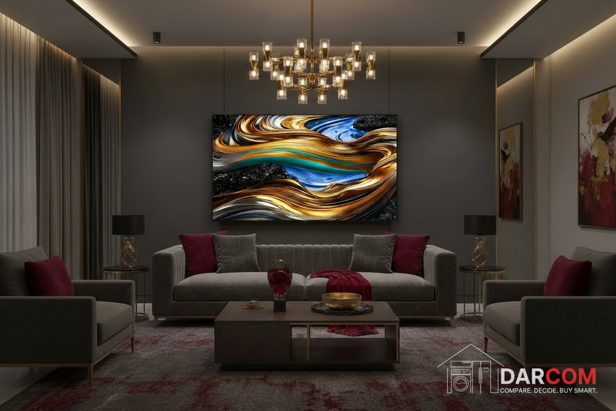 TCL TV with DARCOM logo - Lifestyle