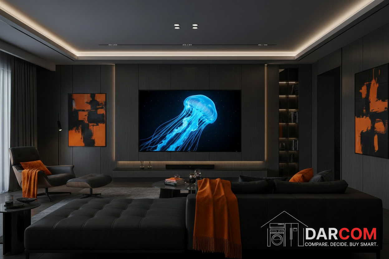 TCL TV with DARCOM logo - Lifestyle