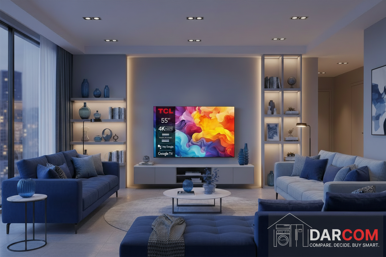 TCL TV with DARCOM logo - Living Room