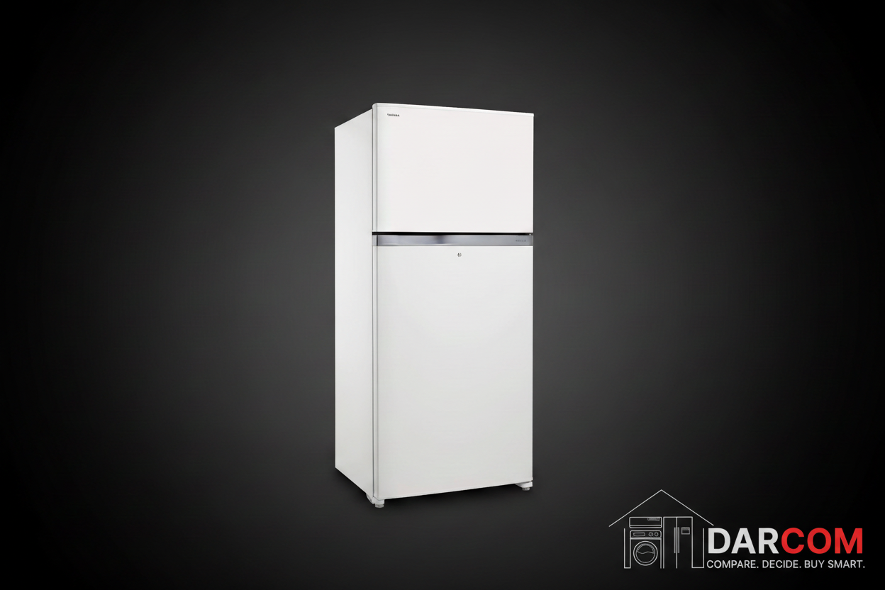 Toshiba Refrigerator Dark Background with DARCOM Logo