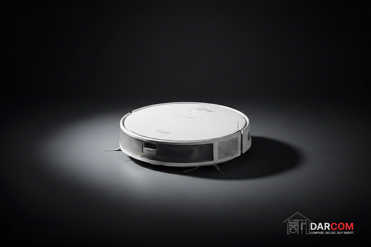 TP-Link Tapo RV10 Dark Background with DARCOM logo