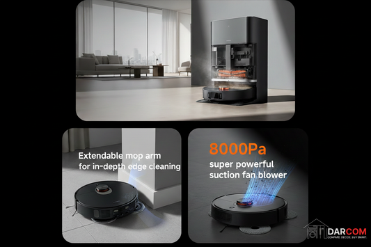 Vacuum Features with DARCOM logo