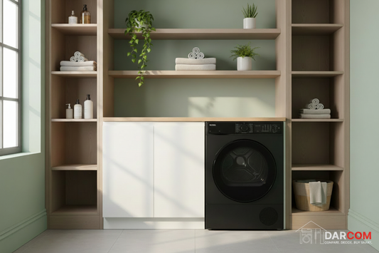 Vestel Dryer Lifestyle Laundry Room with DARCOM Logo