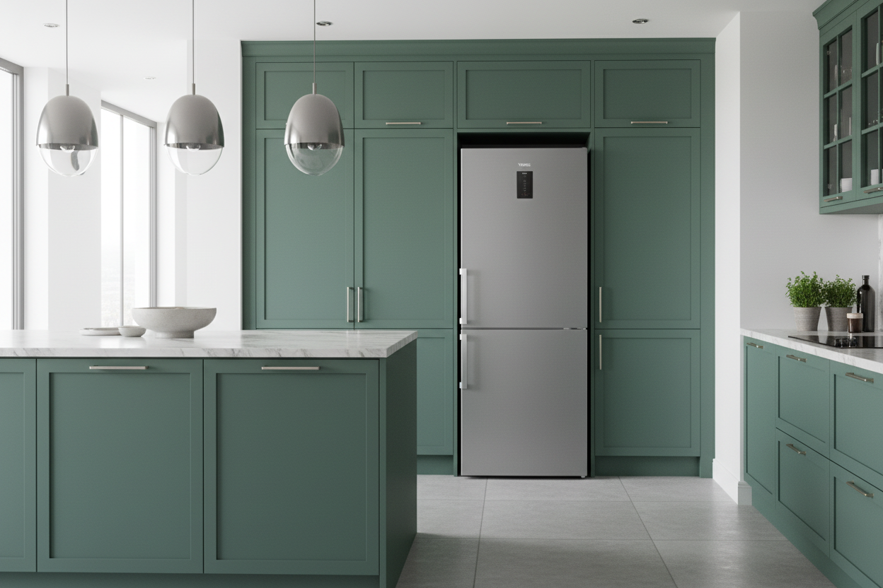 Vestel Refrigerator Lifestyle - Cerulean Green Kitchen