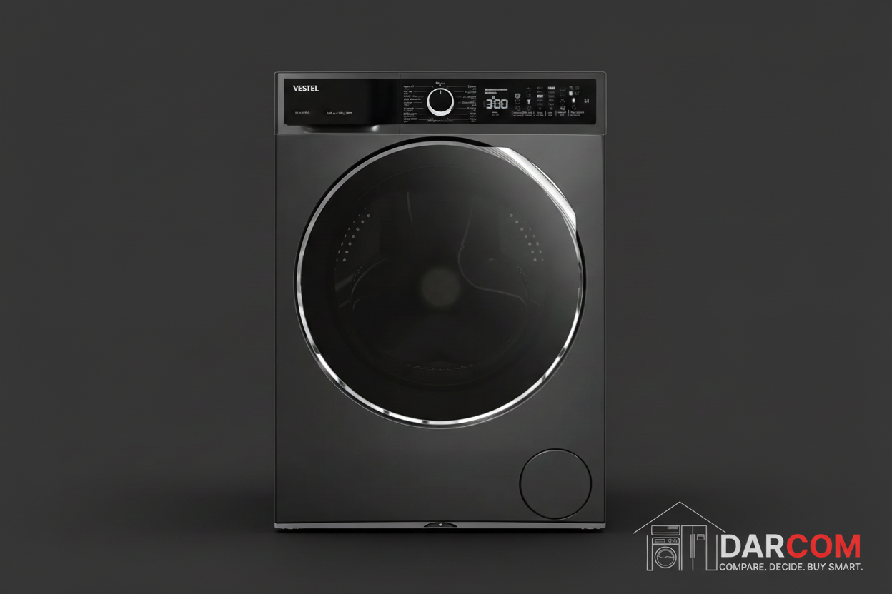 Vestel Washing Machine Dark Background with DARCOM Logo