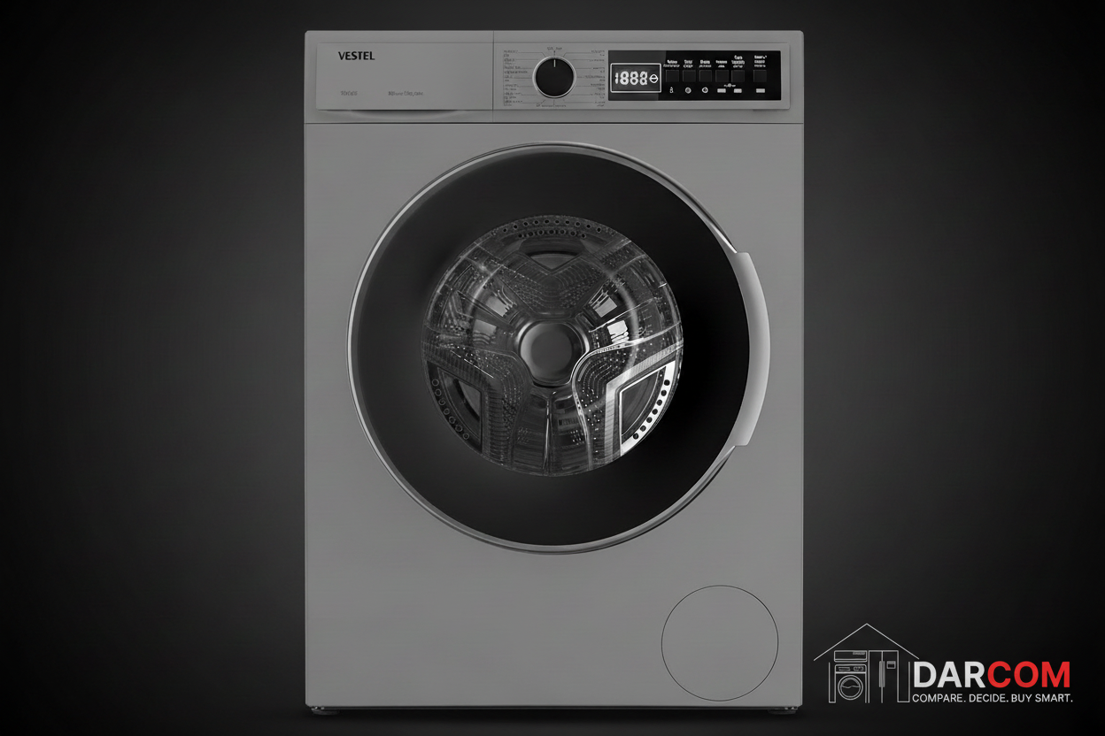 Vestel Washing Machine Product Shot with DARCOM Logo